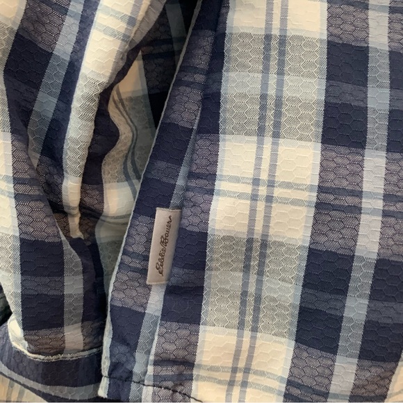 Eddie Bauer Plaid Flannel Button Up Long Sleeve Sweat Wicking Quick Dry Top - Picture 7 of 11